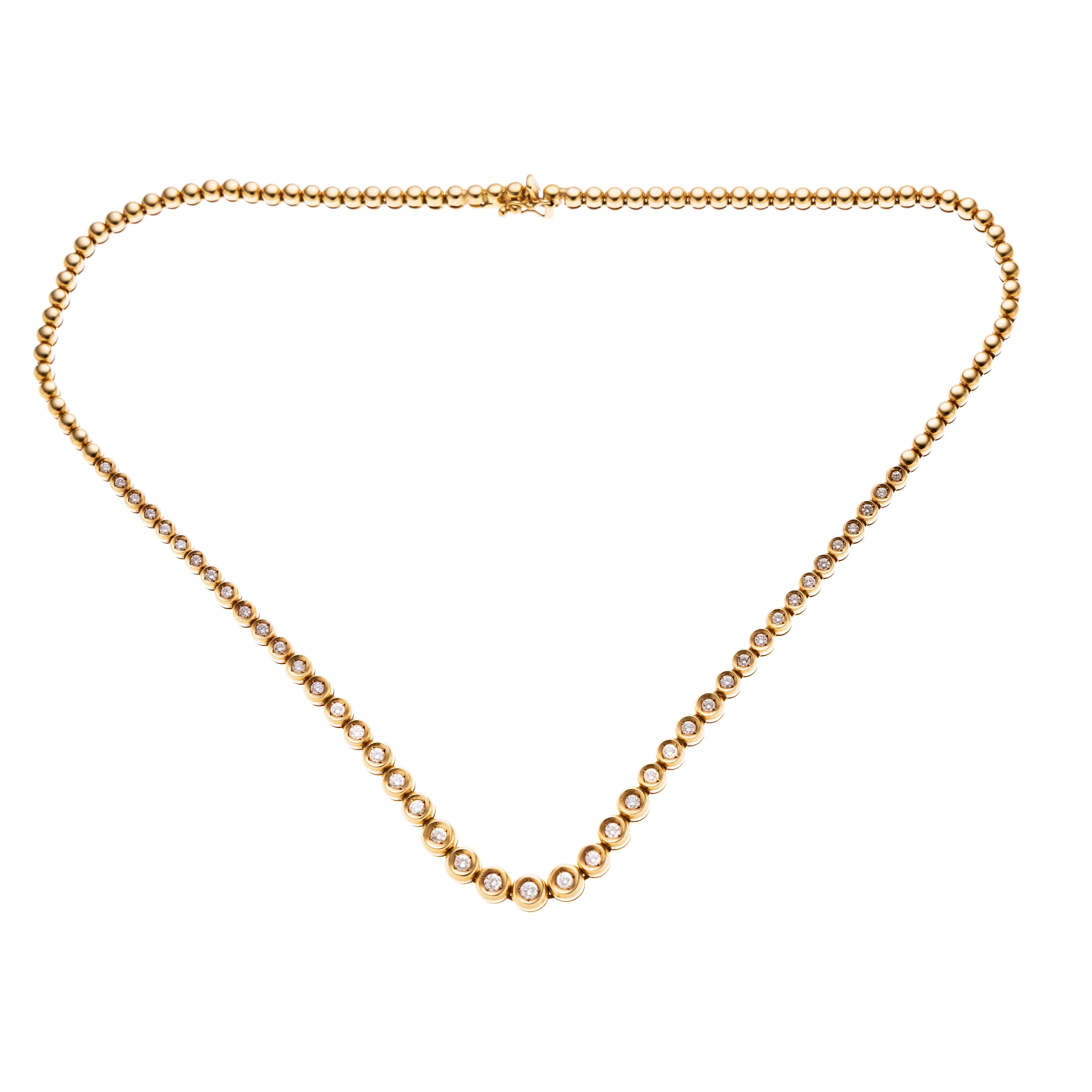 River-Collier mit 43 Diamanten in Zargen.