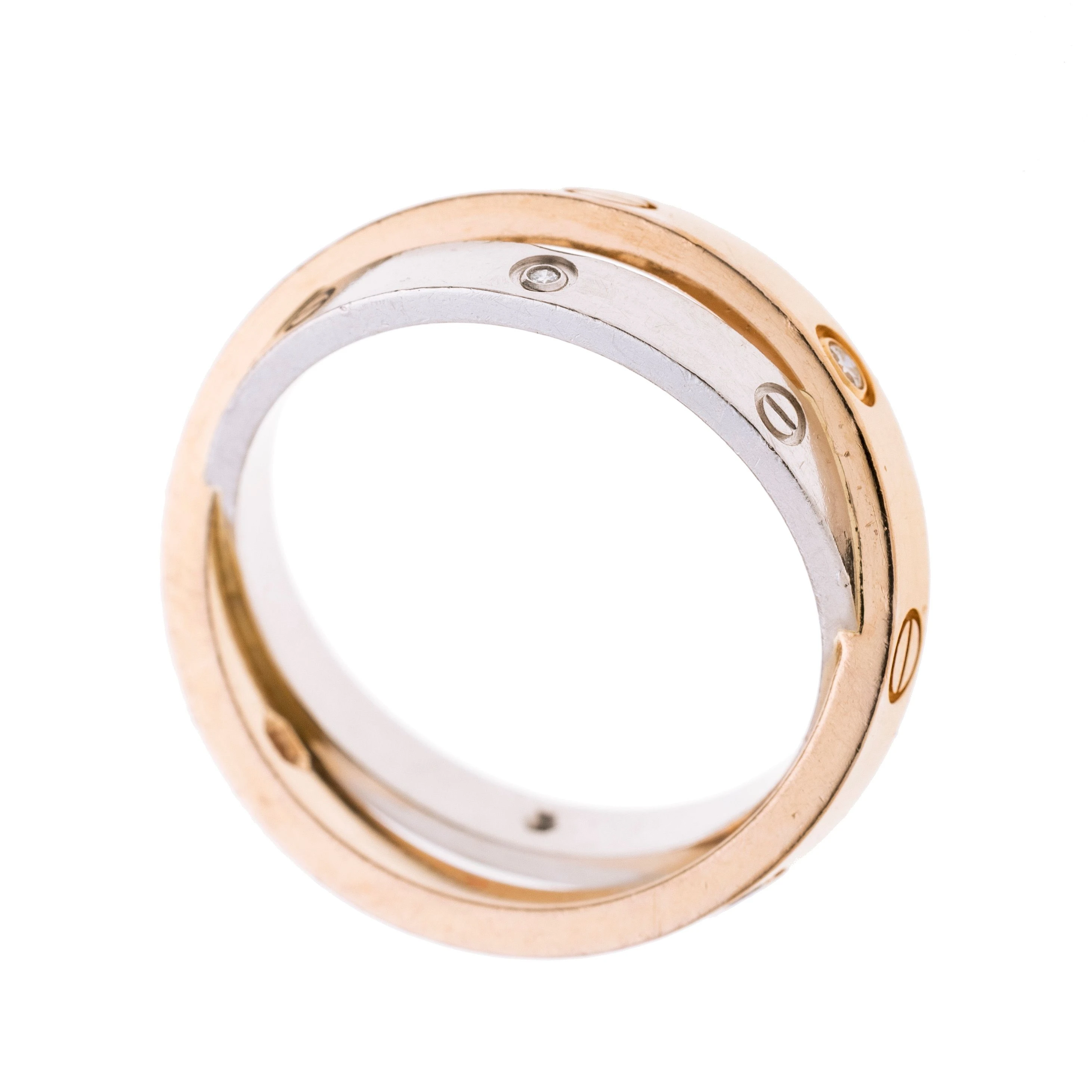 Cartier Double-Love ring mit sechs Diamanten. (DMS243)