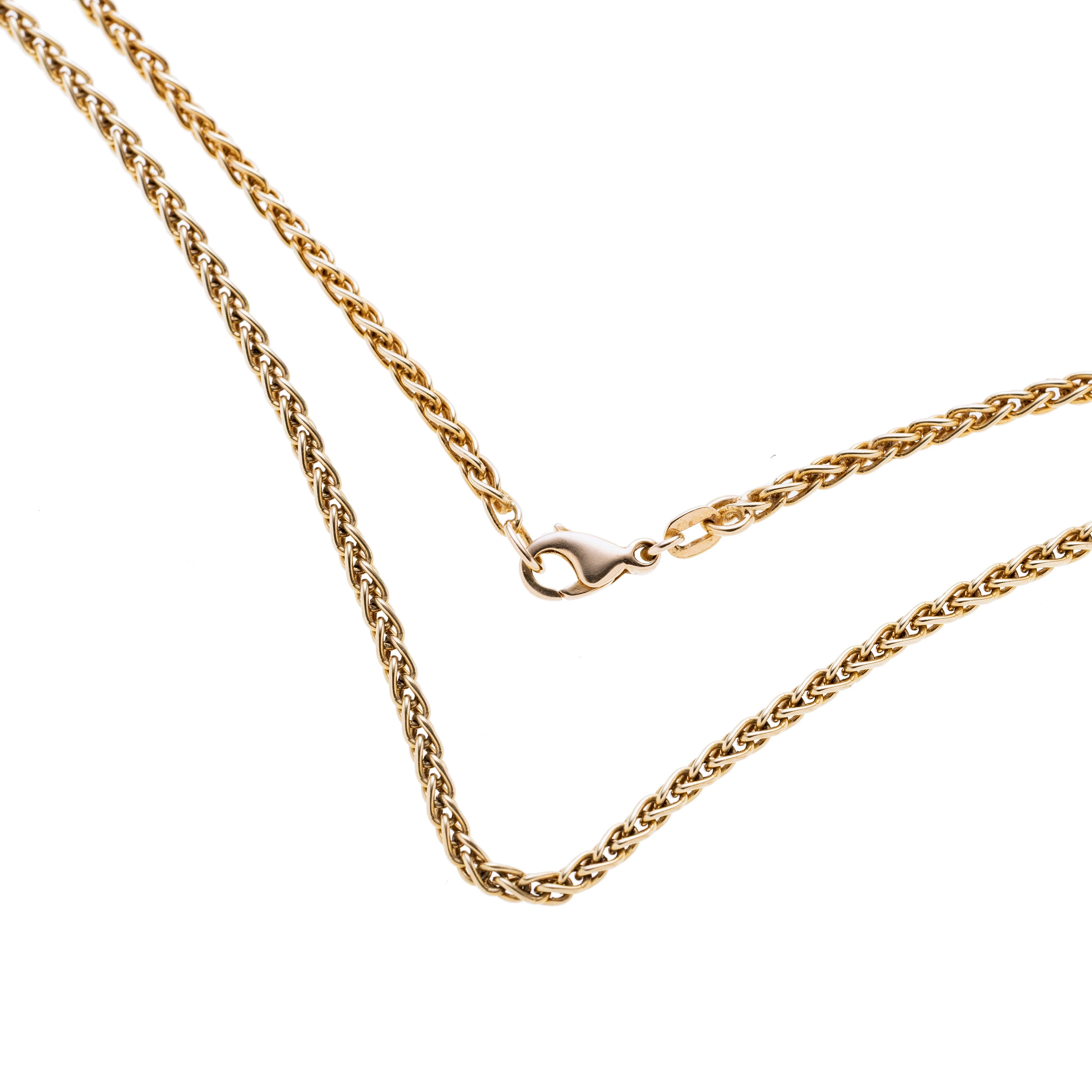Eine Kette mit Zopfmuster mit Karabiner und Öse. Dicke 2,5 mm.